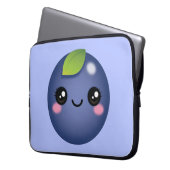 Kawaii Blueberry Laptop Sleeve (Vorderseite Links)