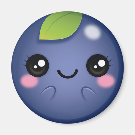 Kawaii Blueberry Magnet (Vorne)