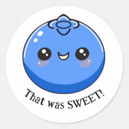 Kawaii Blueberry Motivating Customizable Runder Aufkleber