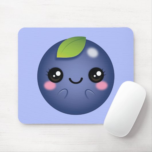 Kawaii Blueberry Mousepad (Mit Mouse)