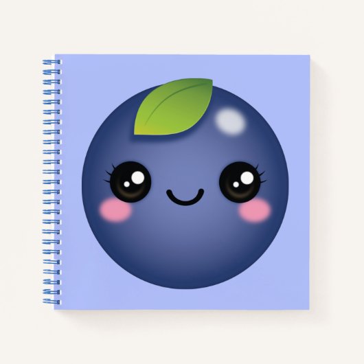 Kawaii Blueberry Notebook Notizblock (Vorderseite)