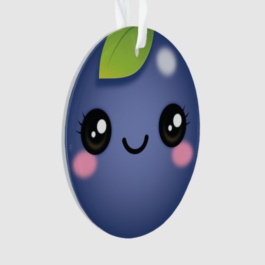 Kawaii Blueberry Ornament (Vorderseite)