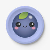 Kawaii Blueberry Paper Plate Pappteller (Vorderseite)