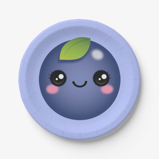 Kawaii Blueberry Paper Plate Pappteller (Vorderseite)