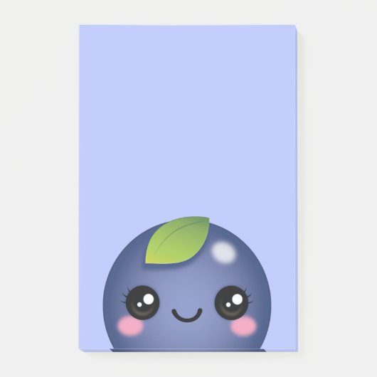 Kawaii Blueberry Post-it Notes Klebezettel (Vorderseite)