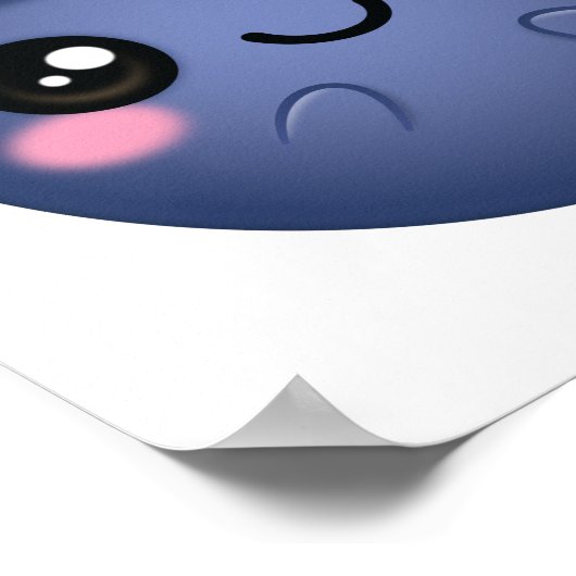 Kawaii Blueberry Poster (Ecke)