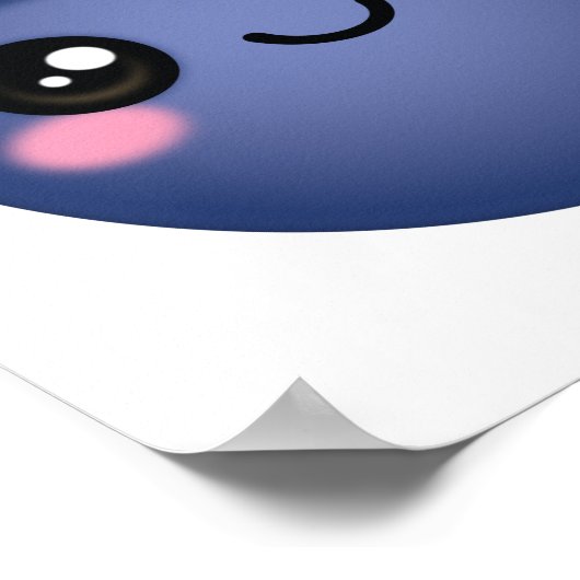 Kawaii Blueberry Poster (Ecke)