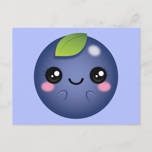 Kawaii Blueberry Postkarte (Vorderseite)