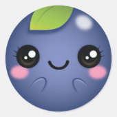 Kawaii Blueberry Runder Aufkleber (Vorderseite)