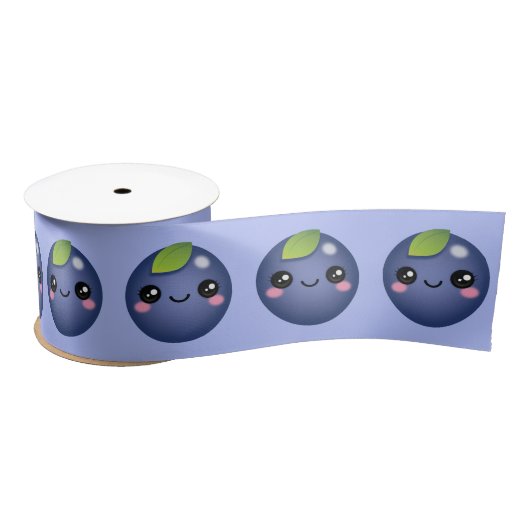 Kawaii Blueberry Satin Ribbon Satinband (Spule)