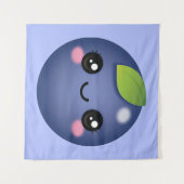 Kawaii Blueberry Tapestry Wandteppich (Vorderseite (Horizontal))