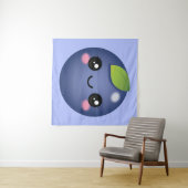 Kawaii Blueberry Tapestry Wandteppich (Beispiel (Horizontal))