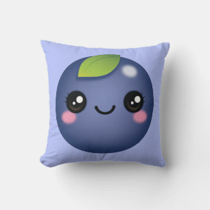 Kawaii Blueberry Throw Pillow Kissen