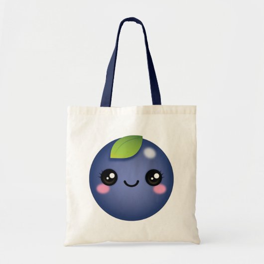 Kawaii Blueberry Tote Bag Tragetasche (Vorne)