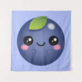 Kawaii Blueberry Wandteppich (Vorderseite)