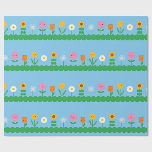 Kawaii Blume Field Geschenkpapier (Flach)
