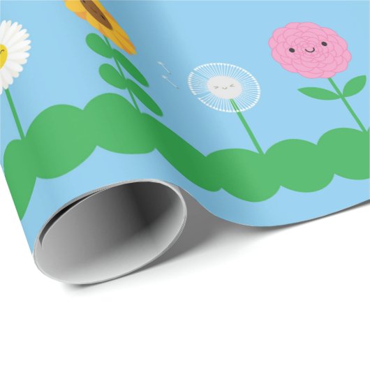 Kawaii Blume Field Geschenkpapier (Rolleneckpunkt)