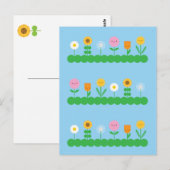 Kawaii Blume Field Postkarte (Vorne/Hinten)