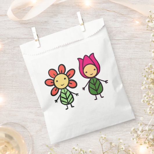 Kawaii Blume Girls Gefallen Tasche - Rot & Rosa Geschenktütchen (Ausgeschnitten)