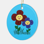 Kawaii-Blume Keramik Ornament (Links)