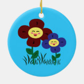 Kawaii-Blume Keramik Ornament (Hinten)