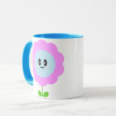 KAWAII BLUME LILA BLAUE TASSE (Vorderseite Links)