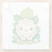 Kawaii Blumenkohl Glasuntersetzer (Rückseite)