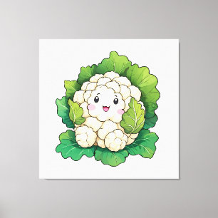 Kawaii Blumenkohl Leinwanddruck