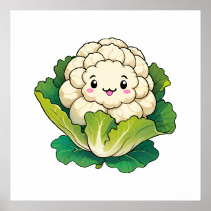 Kawaii Blumenkohl Poster