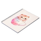 Kawaii Blushing Pink Chibi Cat Notizblock (Linke Seite)