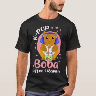 Kawaii Boba and KPop Girls Coffee Ramen K-Pop T-Shirt