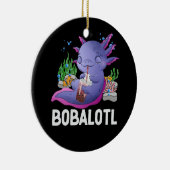 Kawaii Boba Axolotl Bobalotl Bubble Tee Japanische Keramik Ornament (Rechts)