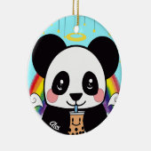 Kawaii Boba Panda Bear Keramik Ornament (Rechts)