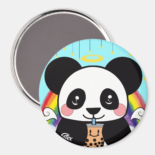 Kawaii Boba Panda Bear Magnet (Vorderseite/Rückseite)