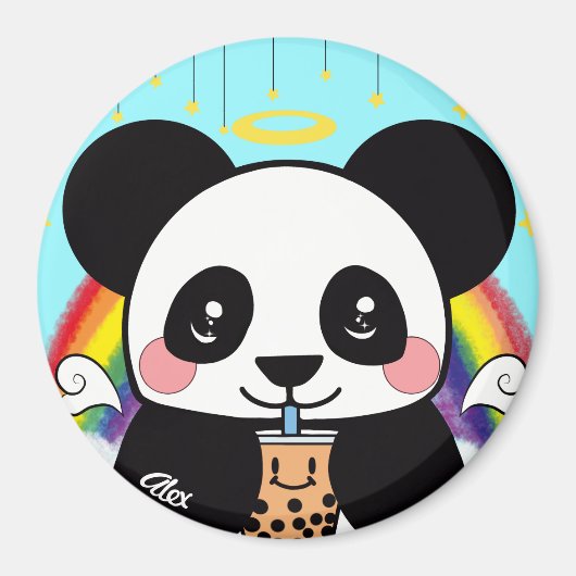 Kawaii Boba Panda Bear Magnet (Vorne)