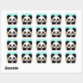 Kawaii Boba Panda Bear Square Sticker (Blatt)