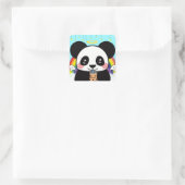 Kawaii Boba Panda Bear Square Sticker (Tasche)