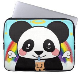 Kawaii Boba Panda Bear Square Sticker Laptopschutzhülle