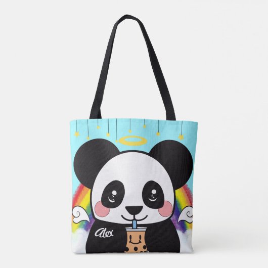 Kawaii Boba Panda Bear Tote Bag Tasche (Rückseite)