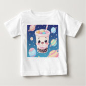 Kawaii Boba Tea Galaxy Kleinkind T - Shirt (Vorderseite)
