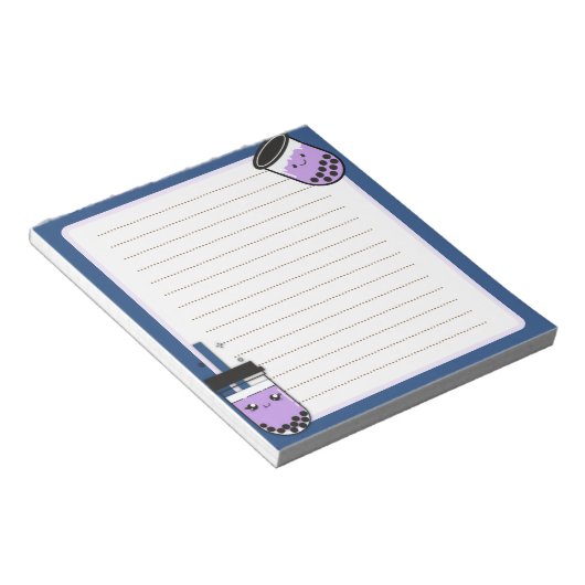 Kawaii Boba Tea Notepad Notizblock (angewinkelt)