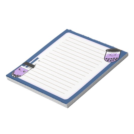 Kawaii Boba Tea Notepad Notizblock (Rotiert)