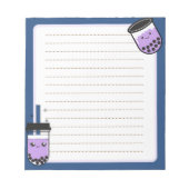 Kawaii Boba Tea Notepad Notizblock (Vorderseite)