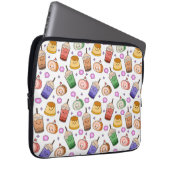 Kawaii Boba Tea Pattern Laptopschutzhülle (Vorne Rechts)