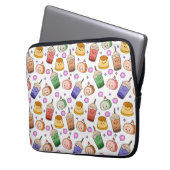 Kawaii Boba Tea Pattern Laptopschutzhülle (Vorderseite Links)