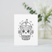 Kawaii-Boba-Tee-Färbung Postkarte (Stehend Vorderseite)