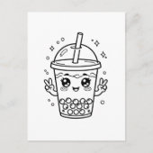 Kawaii-Boba-Tee-Färbung Postkarte (Vorderseite)