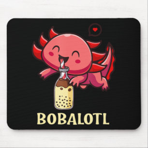 Kawaii Bobalotl Axolotl Boba Tea Blase Milk Anime Mousepad
