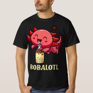 Kawaii Bobalotl Axolotl Boba Tea Blase Milk Anime T-Shirt