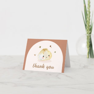 Kawaii Boho Arch Chinese Dumpling Baby Shower Dankeskarte